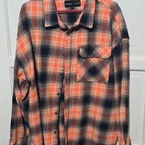 Edgar & Ash Men's Orange Plaid Casual Shirt